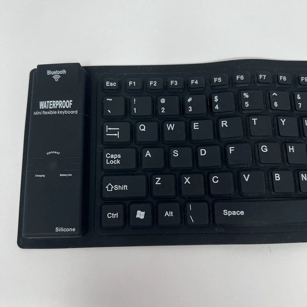 Flexible Silicone Waterproof Keyboard Bluetooth Portable and Foldable